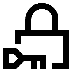 Padlock Key Icon from Sharp Line Set