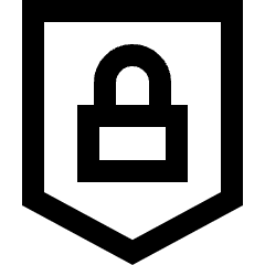 Padlock Shield Icon from Sharp Line Set
