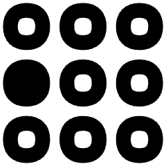 Dial Pad Center Left Icon from Flex Solid Set