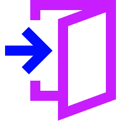 Door Open House Enter Login Icon from Sharp Neon Set