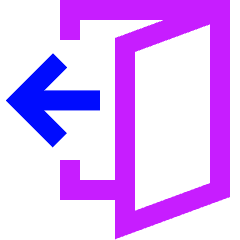 Door Open House Exit Logout Icon from Sharp Neon Set