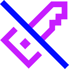 House Key No Access Icon from Sharp Neon Set