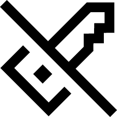 House Key No Access Icon from Sharp Line Set