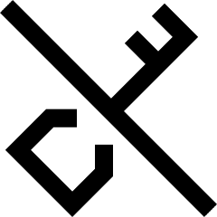 Key Access Vpn Off Disabled Icon from Sharp Line Set