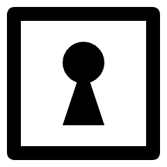 Clean line icon of a keyhole inside a rounded square. Used for security, locks, access, and password interfaces.