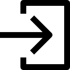 Clean line icon of a rounded square with a right arrow through its open side. Used for logout and sign-out controls.