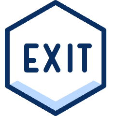 Exit Hexagon Icon from Cyber Duotone Set