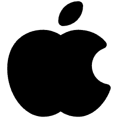 Apple Logo Icon from Plump Solid Set