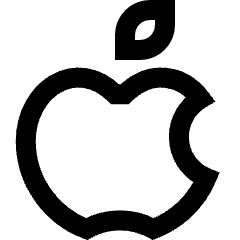 Apple Logo Icon from Sharp Line Set