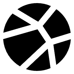 Dribble Logo Icon from Sharp Solid Set