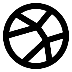 Dribble Logo Icon from Sharp Line Set