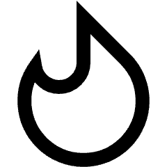 Tinder Logo Icon from Sharp Line Set