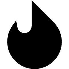 Tinder Logo Icon from Sharp Solid Set