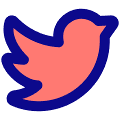 Twitter Logo Icon from Plump Pop Set