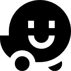 Waze Logo Icon from Sharp Solid Set