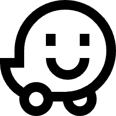 Waze Logo Icon from Sharp Line Set