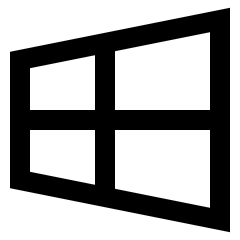 Windows Logo Icon from Sharp Line Set