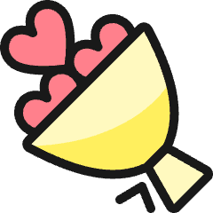 Love Gift Flowers Icon from Ultimate Colors Set
