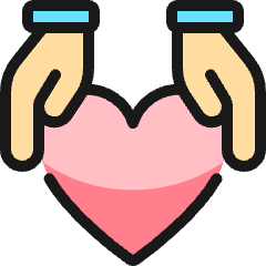 Love Heart Hands Hold Icon from Ultimate Colors Set