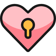 Love Heart Keyhole Icon from Ultimate Colors Set