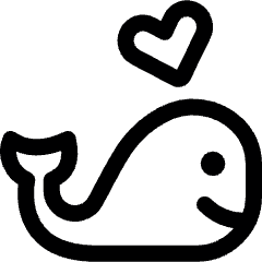 Love Whale Icon from Ultimate Regular Set