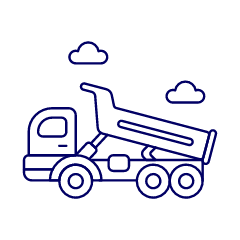 Tipper Truck Illustration from UX Line Set