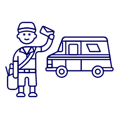 Postman Van 1 Illustration from UX Line Set