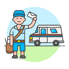 Postman Van 1 Illustration from UX Colors Set