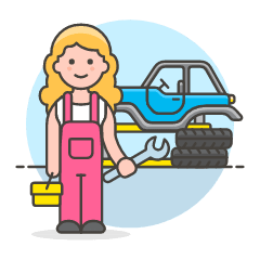 Mechanic Tire Change 2 Illustration from UX Colors Set