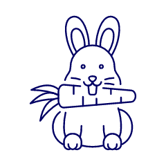Rabbit Eating Carrot Illustration from UX Line Set