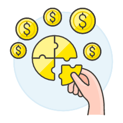 Coin Jigsaw 1 Illustration from UX Colors Set