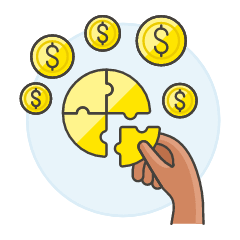 Coin Jigsaw 3 Illustration from UX Colors Set