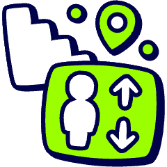 Stair Elevator Location Icon from Stickies Duo Set