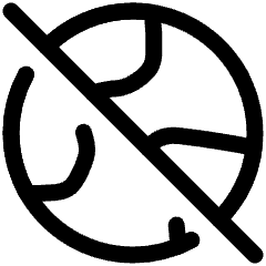 Globe Explore Off Disable Icon from Plump Line Set