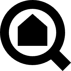 Location Building Search Icon from Sharp Solid Set