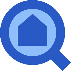 Location Building Search Icon from Sharp Flat Set
