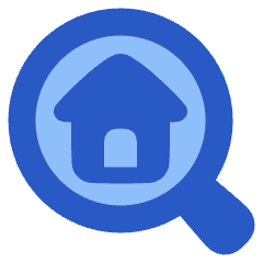 Location Building Search Icon from Plump Flat Set
