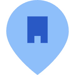 Location Company Building Pin Icon from Sharp Flat Set