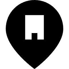 Location Company Building Pin Icon from Sharp Solid Set