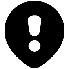 Location Hazard Attention Pin Icon from Plump Solid Set