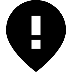 Location Hazard Attention Pin Icon from Sharp Solid Set