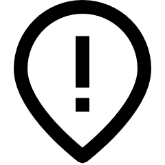 Location Hazard Attention Pin Icon from Sharp Line Set