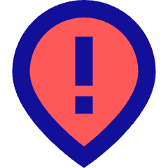 Location Hazard Attention Pin Icon from Sharp Pop Set