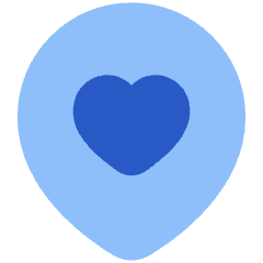 Location Heart Pin Icon from Plump Flat Set