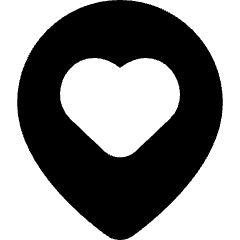 Location Heart Pin Icon from Core Solid Set