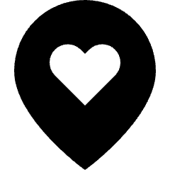 Location Heart Pin Icon from Sharp Solid Set