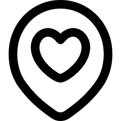 Location Heart Pin Icon from Flex Line Set