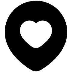 Location Heart Pin Icon from Plump Solid Set