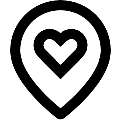 Location Heart Pin Icon from Sharp Line Set