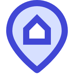 Location Pin Building Home Icon from Sharp Duo Set